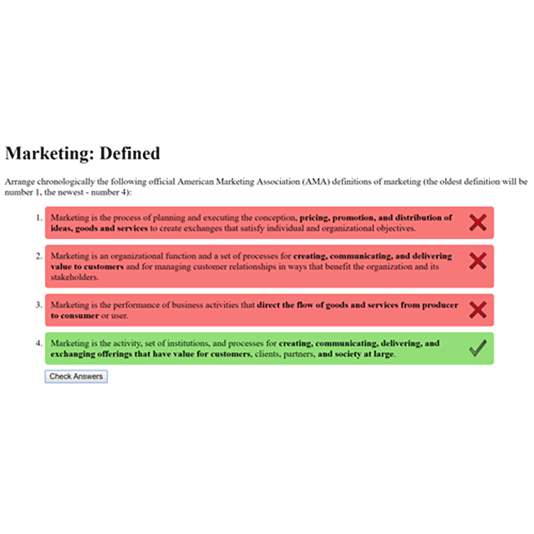 Sortable list graphic